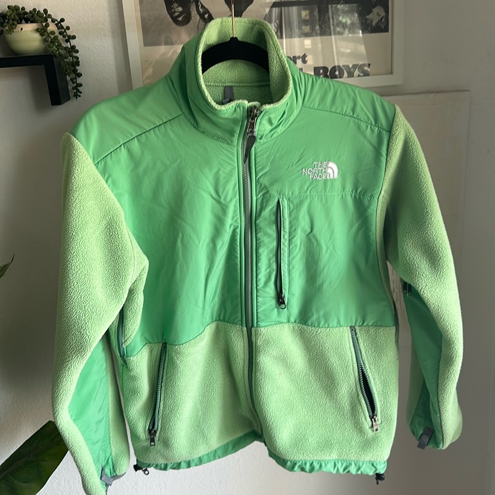 The North Face Womens Denali Green Fleece Zip Up Ski Jacket